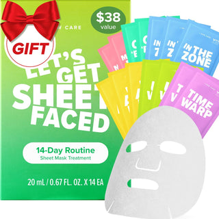 I DEW CARE Let's Get Sheet Faced máscaras faciales, 14 días de...