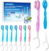 Paquete de 10 cepillos de dientes desechables con púa de pasta de d...