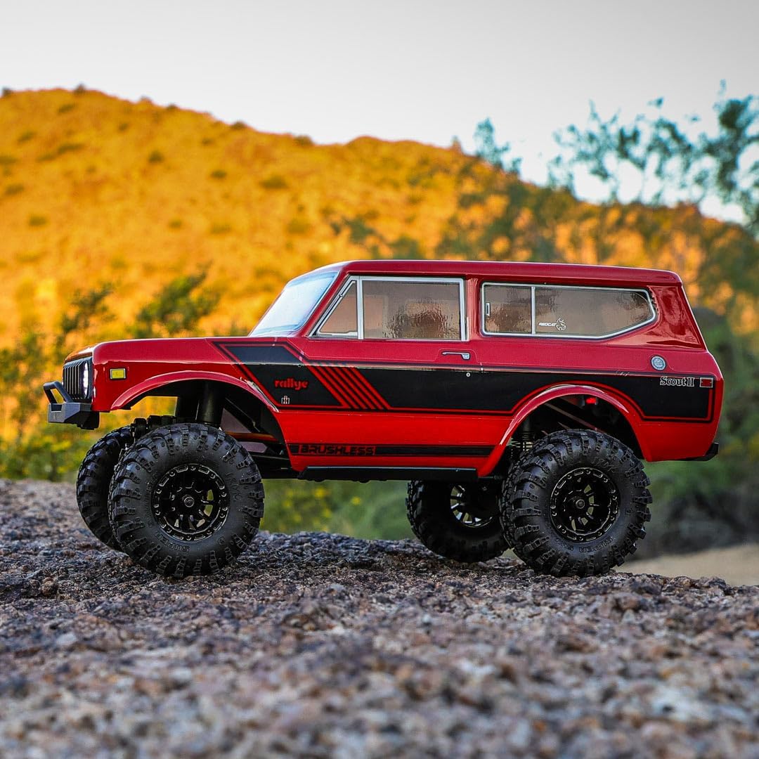 Redcat Racing Ascent-18 Scout II sin escobillas, 1/18 escala RC Crawler, coche de control remoto 4WD, chasis de aluminio, polvo rojo/dorado