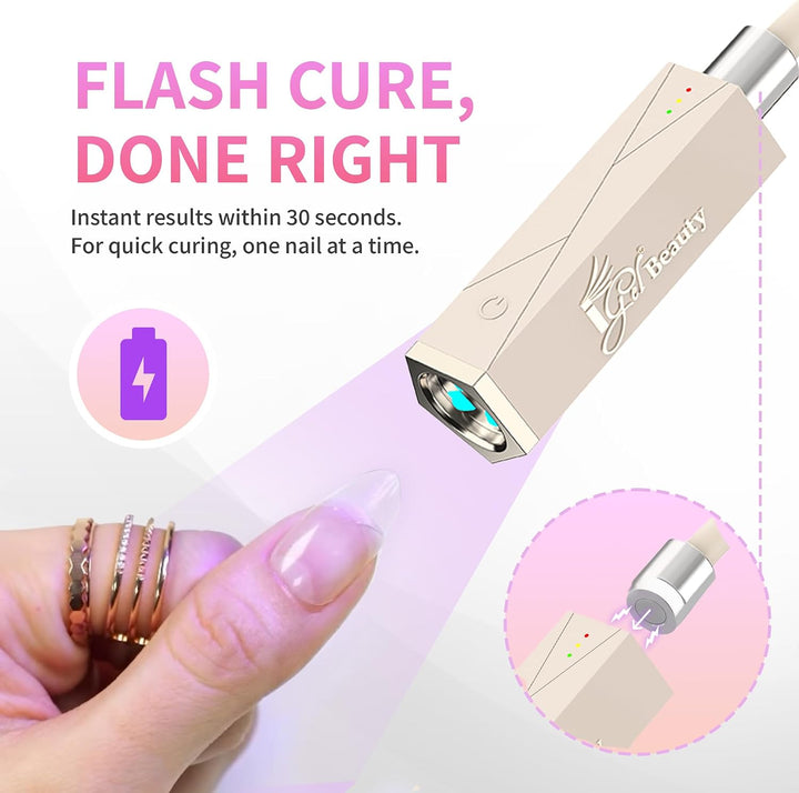 iGel Beauty PRO-X Mini lámpara LED para uñas, luz de curado flash r...