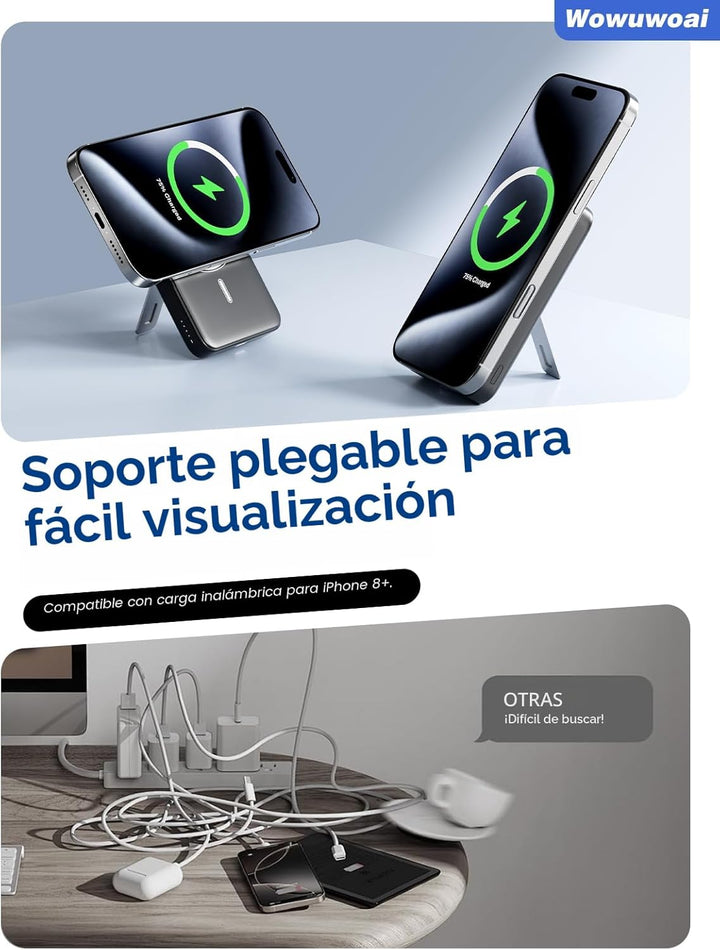 Cargador portátil Magsafe, banco de energía magnético inalámbrico d...