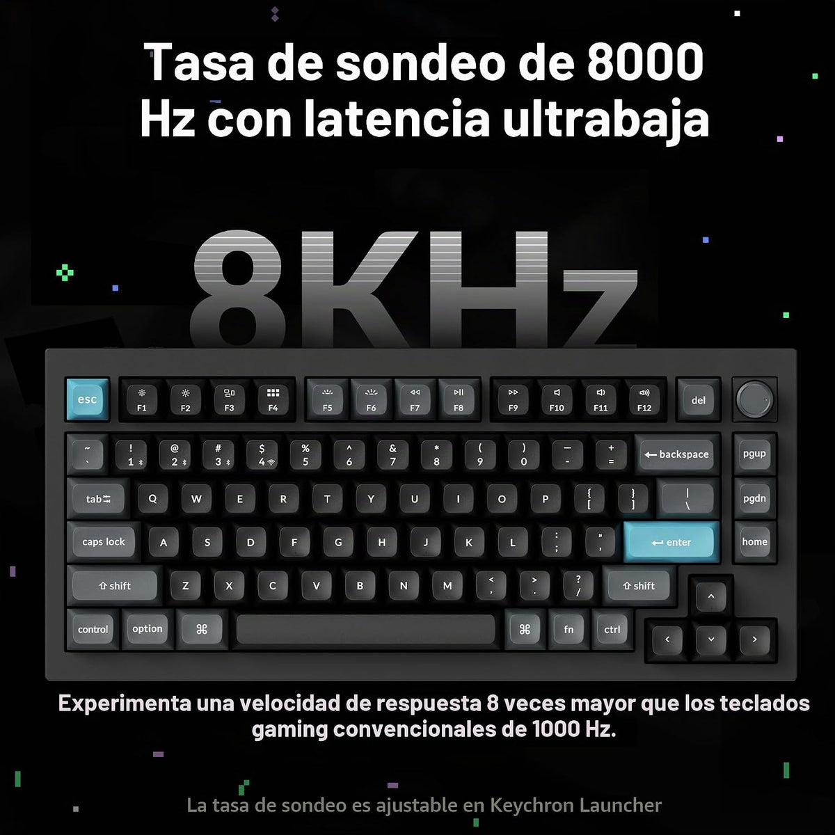 Teclado mecánico personalizado inalámbrico Keychron Q1 Ultra 8K 75%
