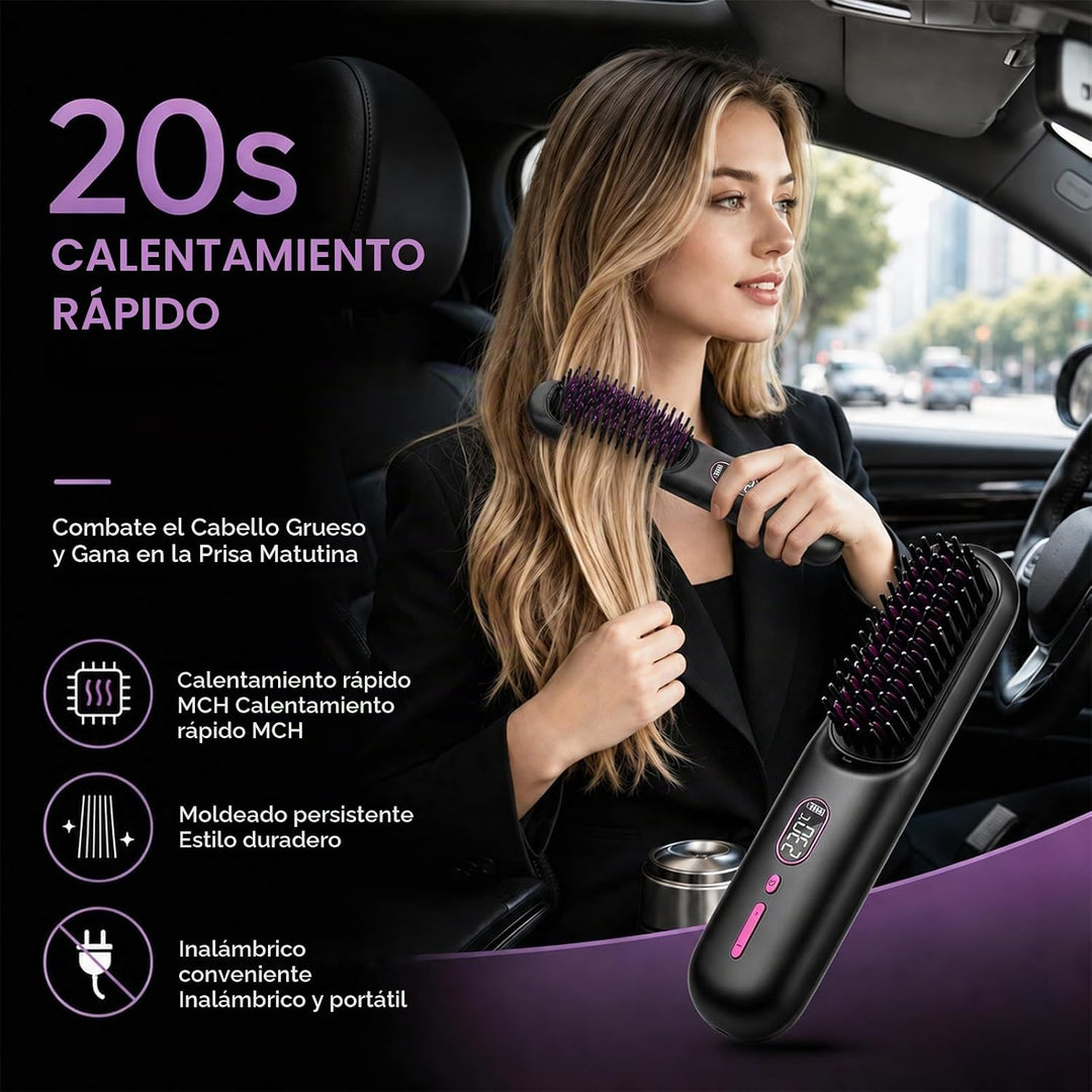 Go Brush Pro Cepillo alisador de pelo inalámbrico 9600mAh recargabl...