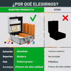 Queensell Juego de Dominó de Tren Mexicano Doble 15 con 8 Soportes - Cubo de Madera y Soportes para Fichas - Doble 15 con Puntos (D15 + 8 Soportes)