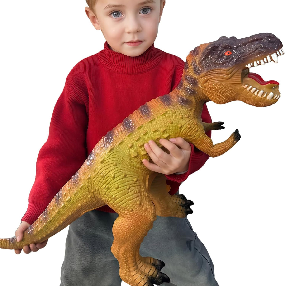 Gzsbaby Juguetes de dinosaurios grandes para niños pequeños, figuras de dinosaurio de tiranosaurio Rex de 28 pulgadas, juguetes de dinosaurio realistas jumbo para niños y niñas, regalo para niños de 1, 2, 3, 4, 5, 6, 7, 8 años (verde)