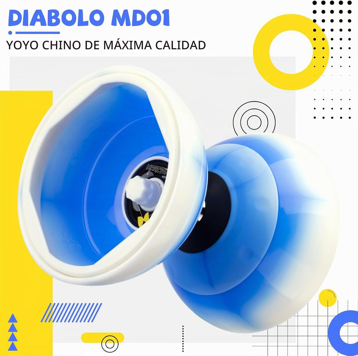 MD01 Yoyo chino para niños y adultos, diábolo profesional de triple
