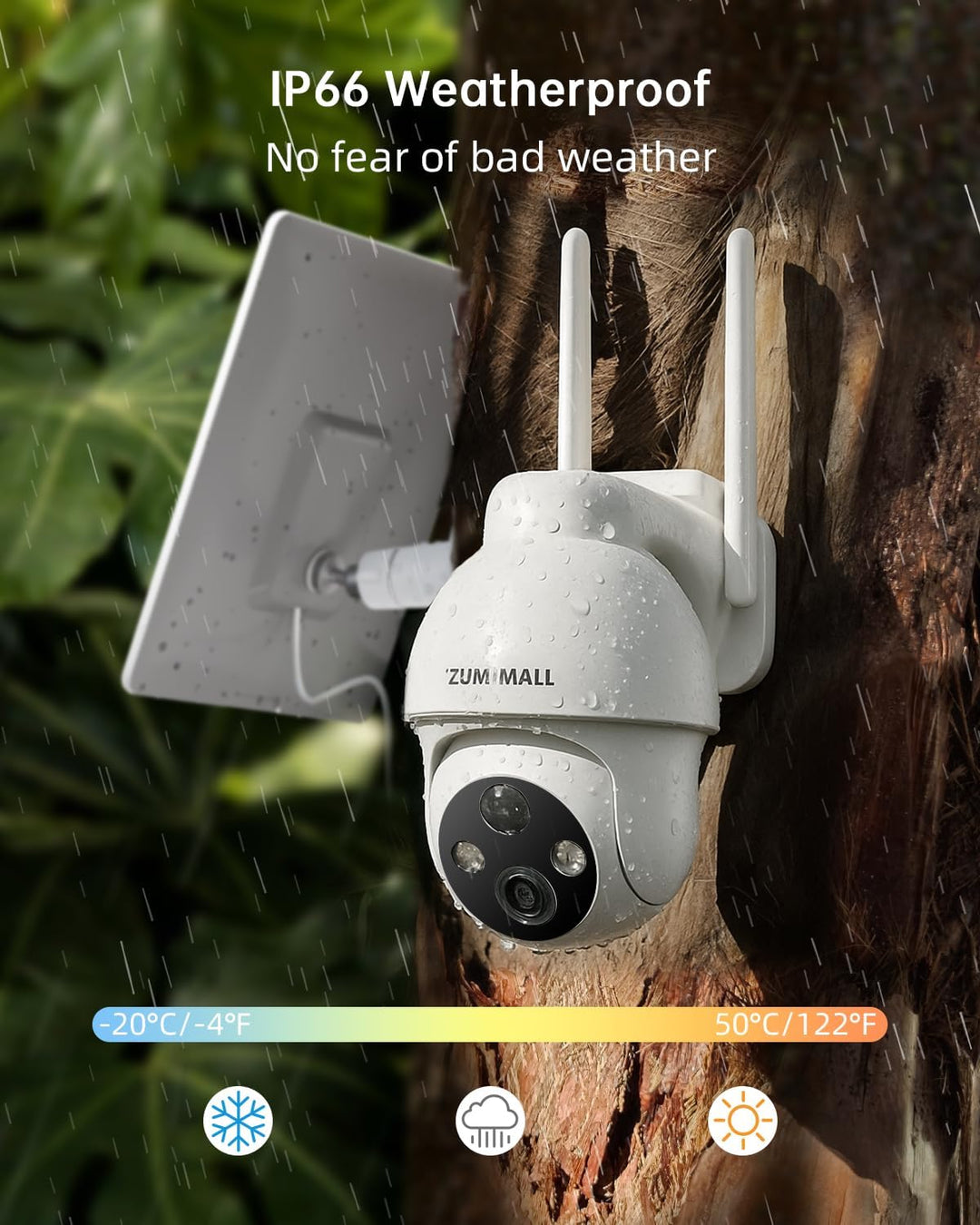 ZUMIMALL Cámara de seguridad celular 4G LTE, sin cámara WiFi para e...