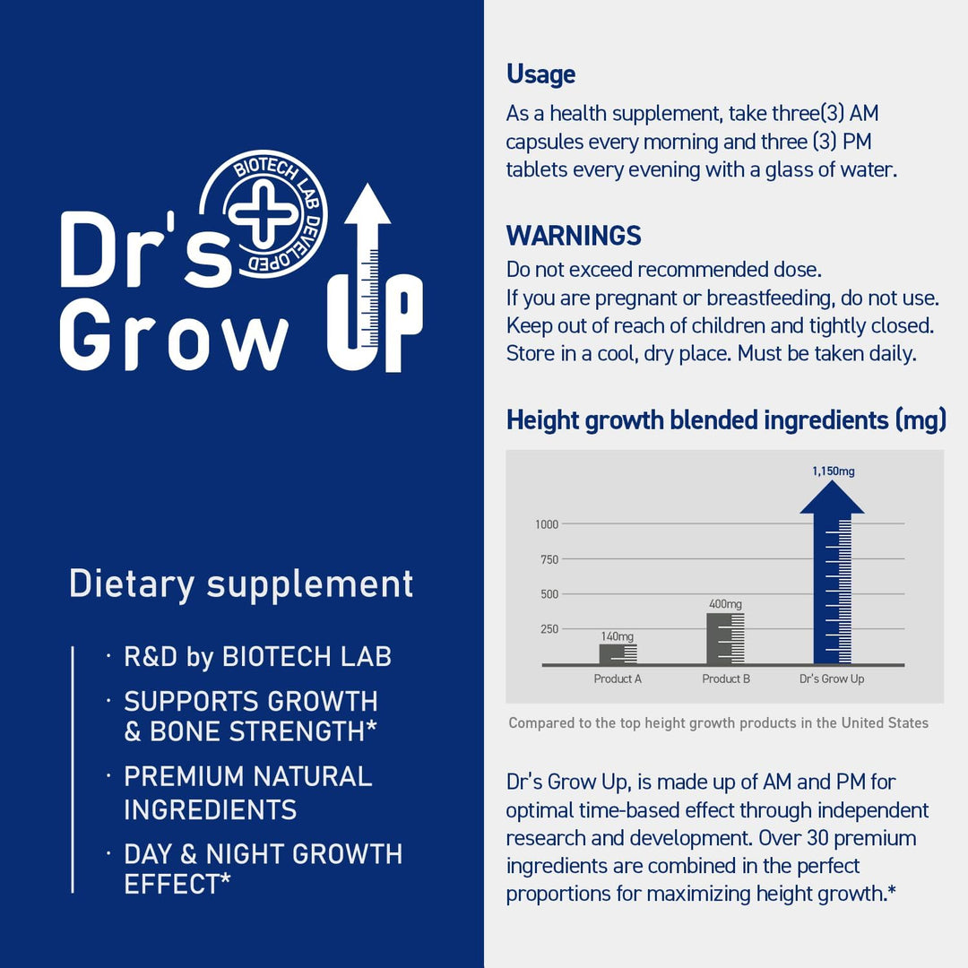 BONE SCIENCE Dr's Grow UP AM &amp; PM Hueso y crecimiento para...