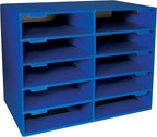 Classroom Keepers - Buzón de cartón resistente, 10 ranuras, azul, 16-5/8 pulgadas de alto x 21 pulgadas de ancho x 12-7/8 pulgadas de profundidad, 1 unidad