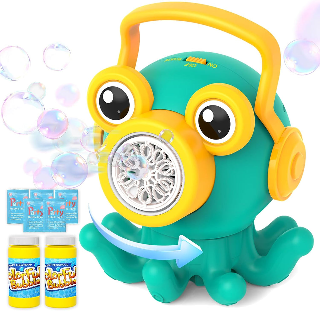 Máquina de burbujas de pulpo con luz LED, fabricante automático giratorio