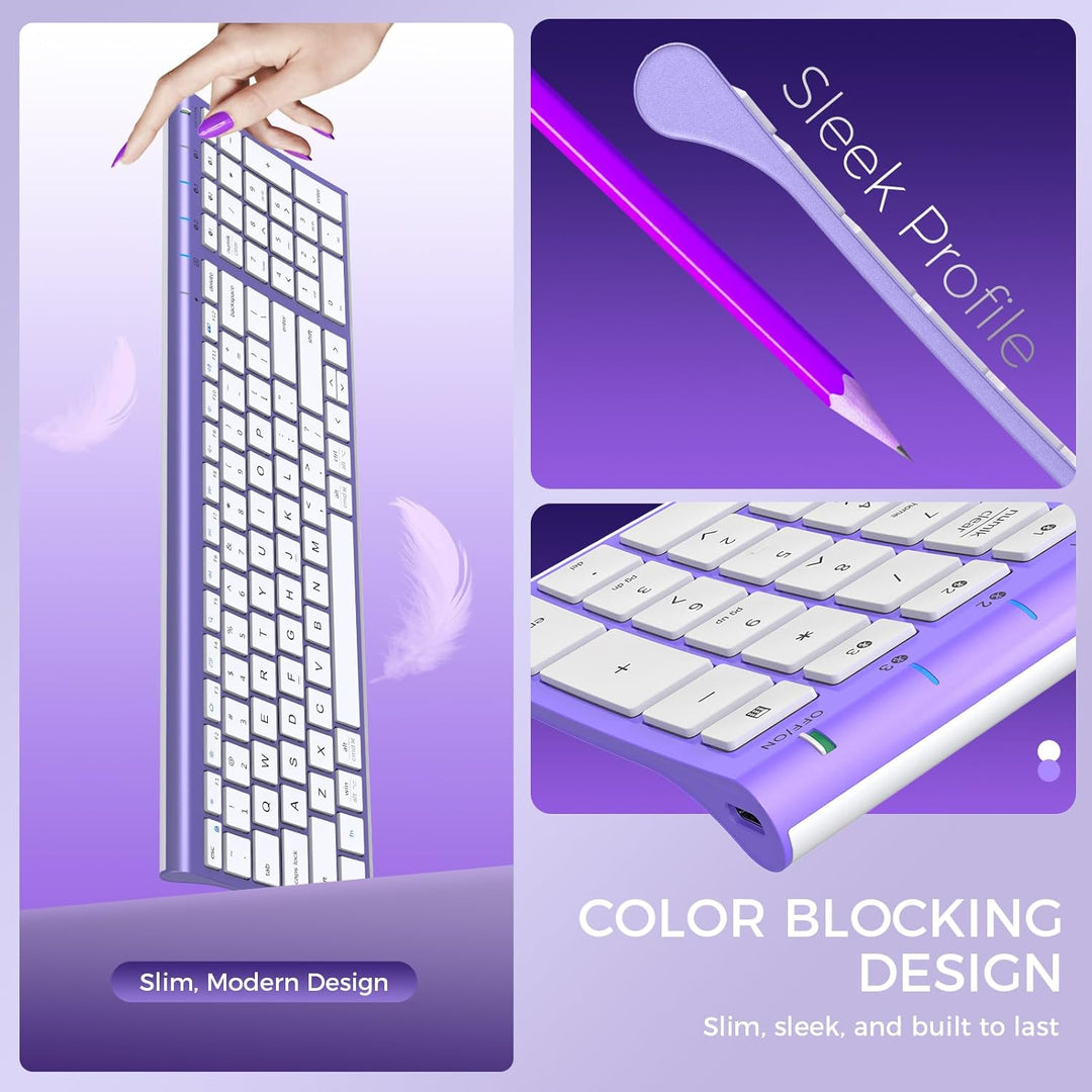 iClever Teclado Bluetooth BK10 Escritura silenciosa Multidispositiv...
