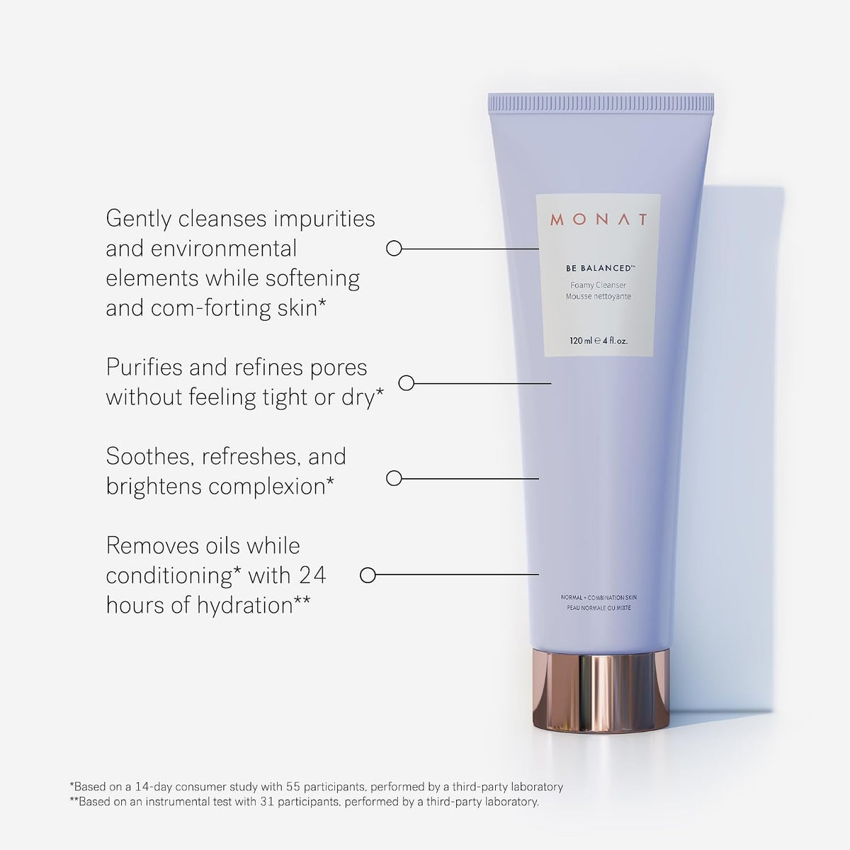MONAT Be Balanced - Limpiador espumoso purificador y suavizante, li...