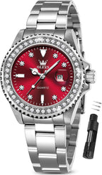 OLEVS Relojes para Mujer de Vestir Lujo Acero Inoxidable a Prueba de Agua Reloj de Muñeca