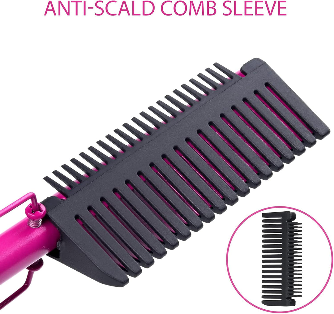 Hot Comb - Herramienta de peinado térmico de cerámica antiquemadura...