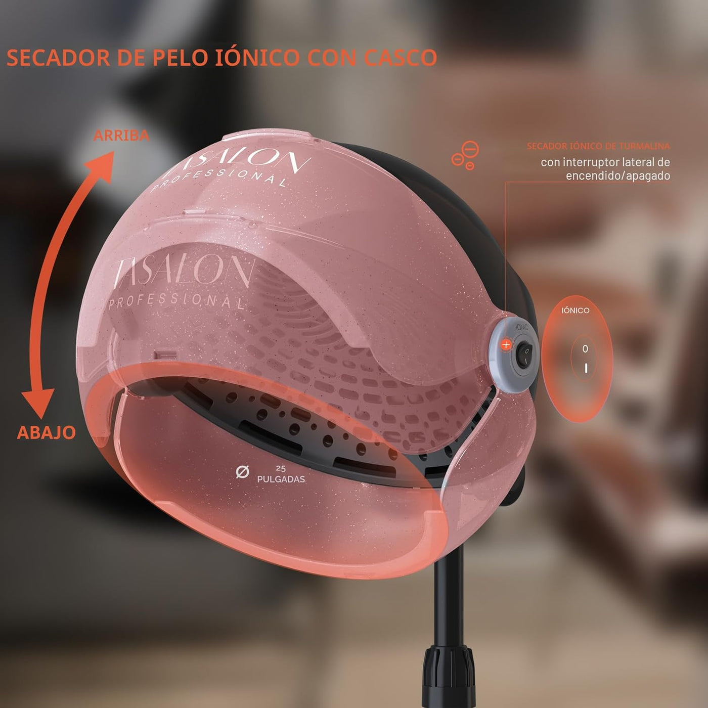 TASALON Ionic - Secador de pelo con capucha, 1875 W profesional, co...