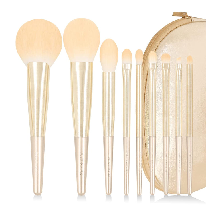 Luxury ENZO KEN - Juego de brochas de maquillaje de pelo natural pr...