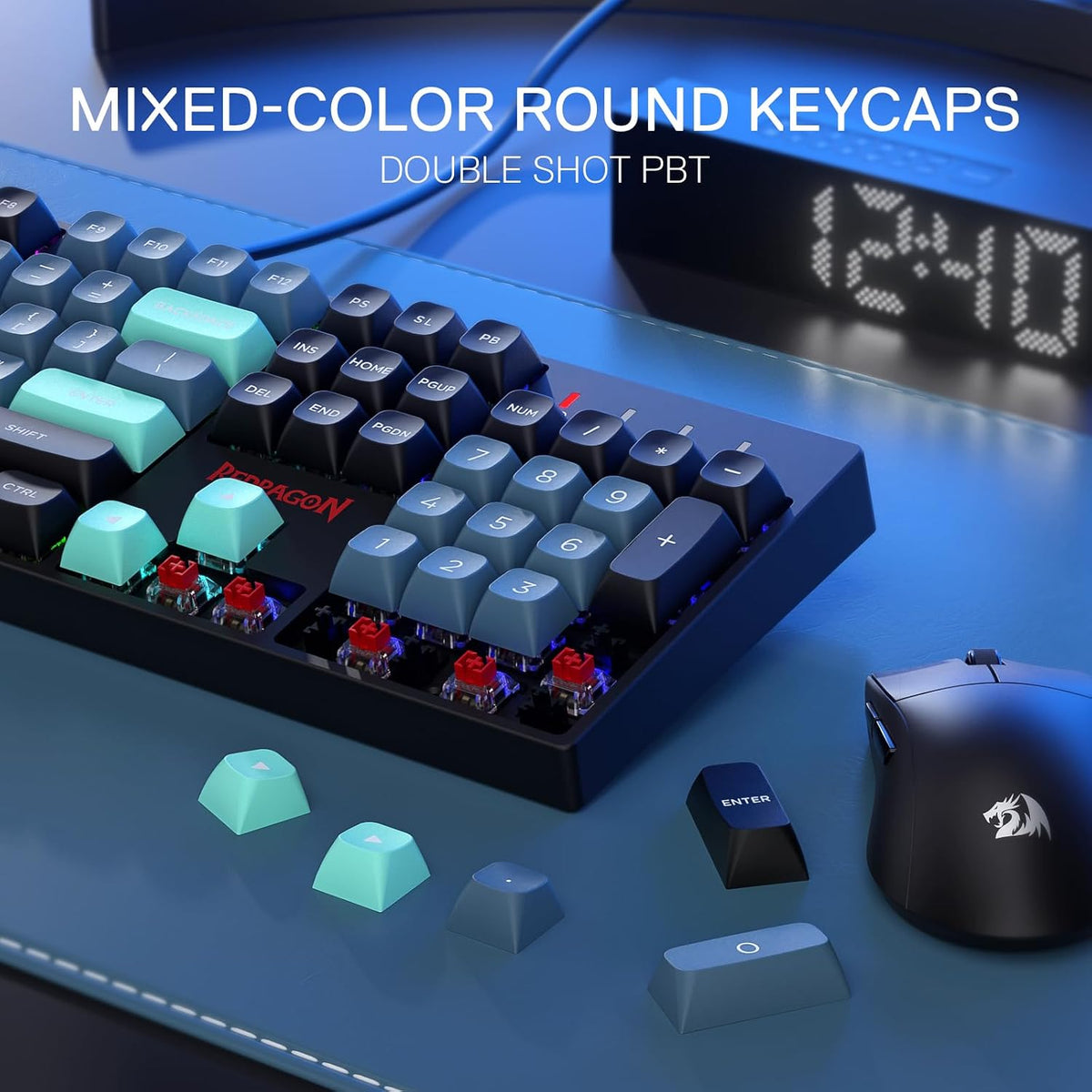 Redragon K582 SE - Teclado para juegos RGB con cable, teclado mecán...