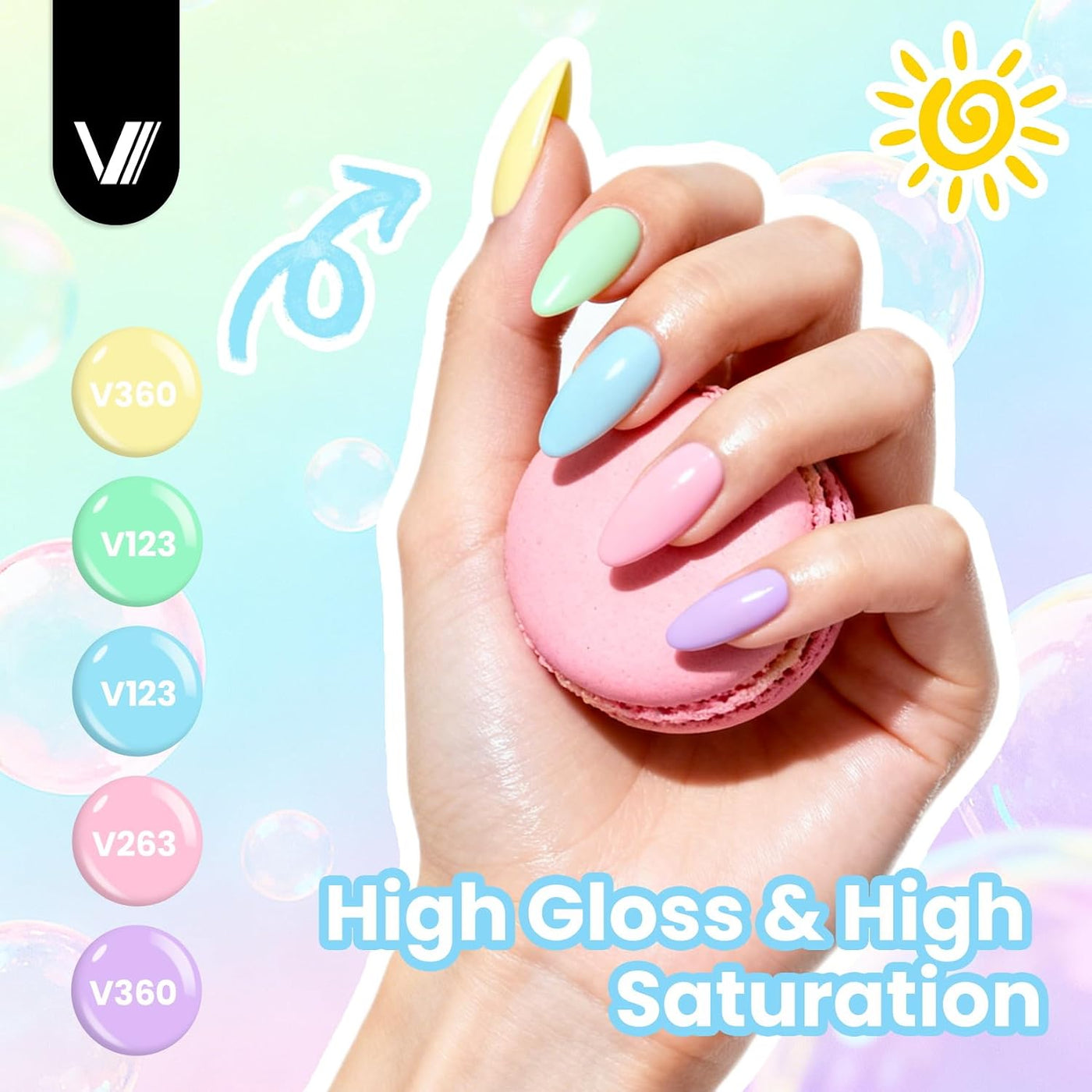 VANREESA Juego de 24 esmaltes de uñas de gel pastel, esmalte de gel...