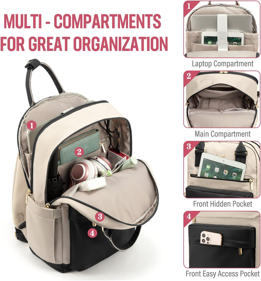 LOVEVOOK Mochila de viaje para laptop para mujer, bolsa antirrobo p...