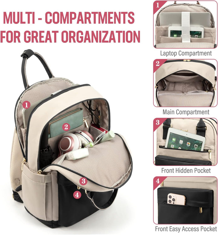 LOVEVOOK Mochila de viaje para laptop para mujer, bolsa antirrobo p...