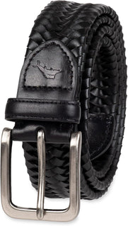 Tommy Bahama Cinturón de cuero trenzado para hombre, diseño elástic...