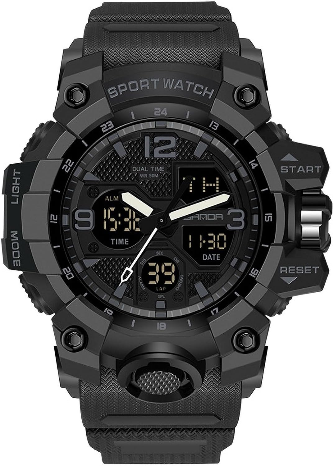 Relojes para Hombres, Reloj Deportivo para Hombre a Prueba de Agua, Reloj de Pulsera Táctico Militar Analógico Digital
