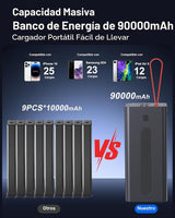 Relliphent Cargador portátil de 90000 mAh, 30 W PD QC 3.0 cargador...