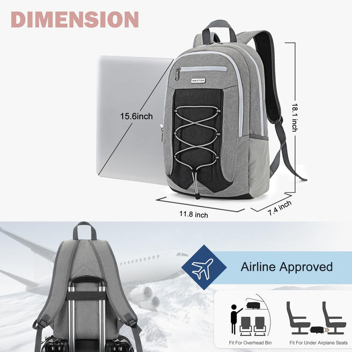 MAXTOP Mochila de viaje para laptop con puerto de carga USB, resist...