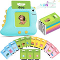 Alotwan Tarjetas flash parlantes, juguetes de aprendizaje de inglés, Azul, 510 palabras en inglés