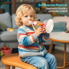 Instrumentos musicales para niños pequeños, trompeta de juguete, armónica, flauta de grabadora para niños y bebés, juego de juguetes musicales rosas para niños y niñas de 2, 3, 4, 5 años