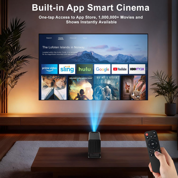 Mini proyector con WiFi y Bluetooth, soporte 4K 260 ANSl proyector...