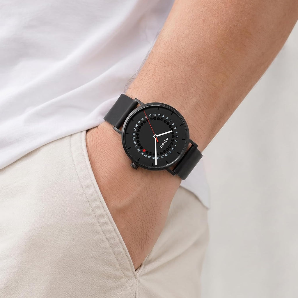 Reloj para Hombre a.b.art – Indicador de Fecha Saltante, Movimiento de Cuarzo Ronda, Cristal de Zafiro, Caja Ultrafina de Acero Inoxidable, Reloj de Pulsera Minimalista Estilo Bauhaus 41MM