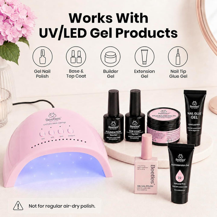 Beetles - Lámpara de uñas UV \u2013 Lámpara LED de uñas con 3 tempo...