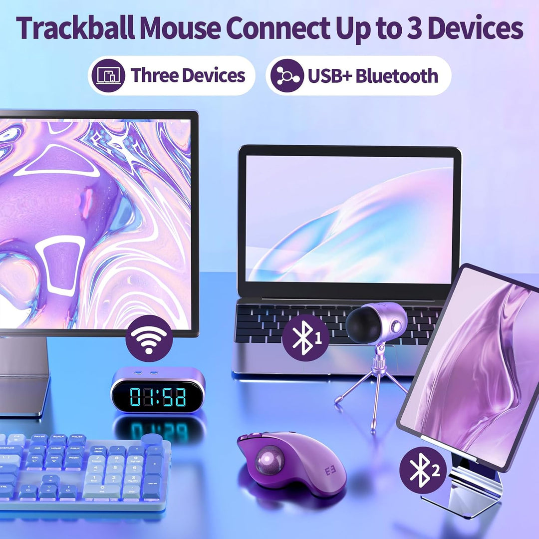 seenda Ratón de Trackball inalámbrico, mouse ergonómico Bluetooth R...