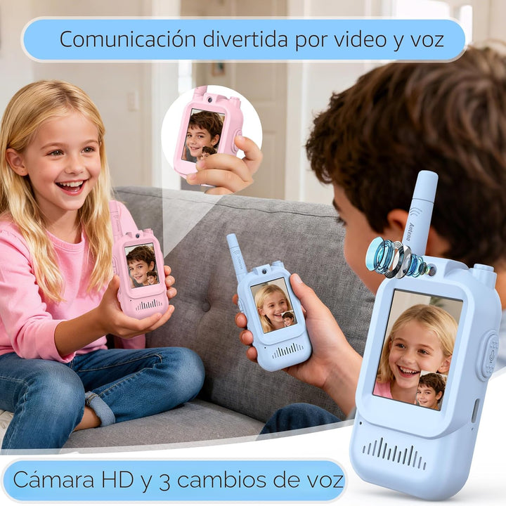 Walkie Talkies para niños, paquete de 2, radios bidireccionales rec...