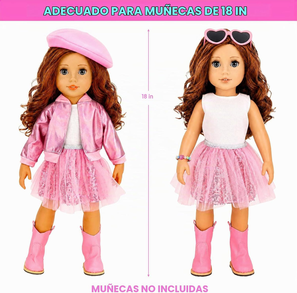 10 piezas de ropa de muñeca americana de 18 pulgadas y accesorios de