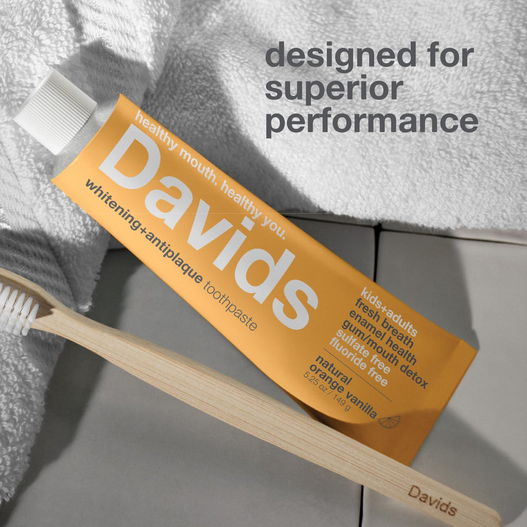 Davids - Blanqueador sin flúor para niños y adultos, naranja y vain...