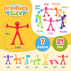 Juguetes fidget de succión para niños: Pack de 21 juguetes sensoriales elásticos