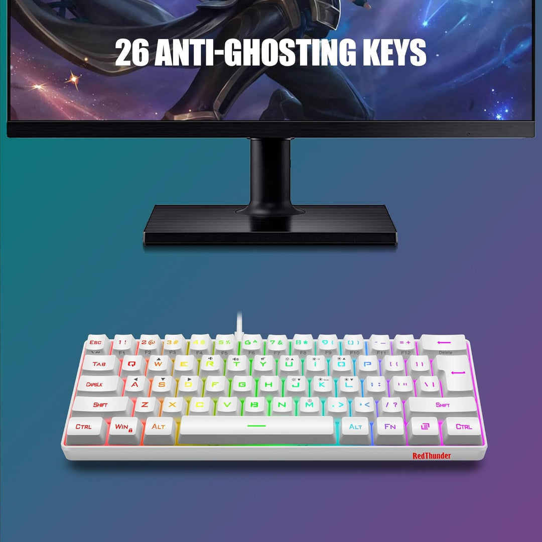 RedThunder 60% Mini Teclado y Mouse para Juegos Combo, Ligero, Ultr...
