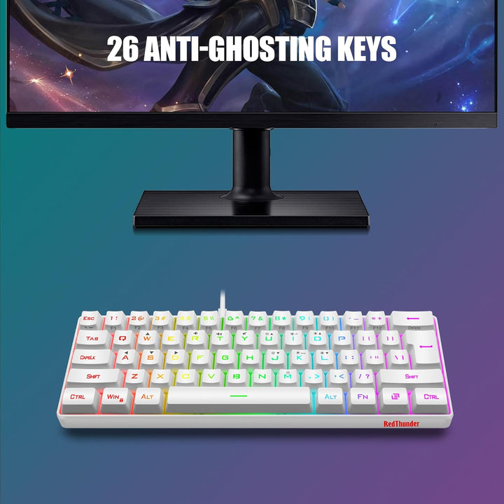 RedThunder 60% Mini Teclado y Mouse para Juegos Combo, Ligero, Ultr...