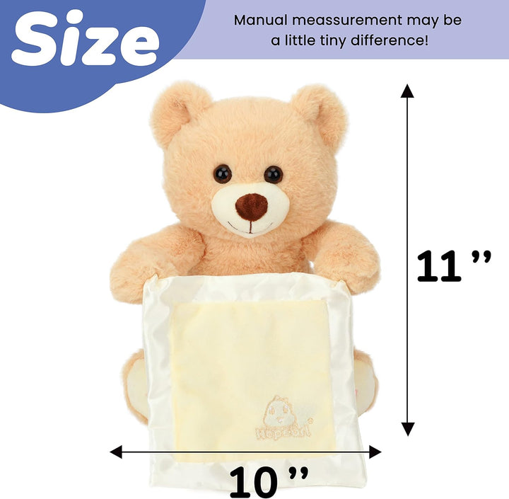 Hopearl Peek A Boo Bear con manta de seguridad, interactivo, repite...