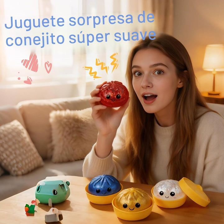 Caja blanda de bola de masa con purpurina, lindo juguete esponjoso...