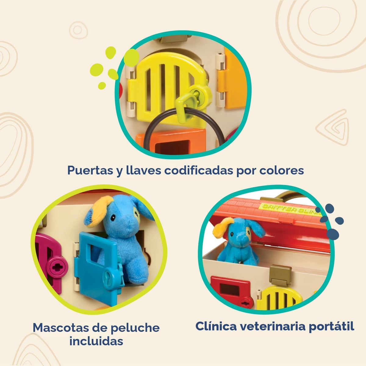 Juego de veterinaria clínica de juguete de B Critter.