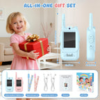Walkie Talkies de video para niños, paquete de 2 recargables de largo