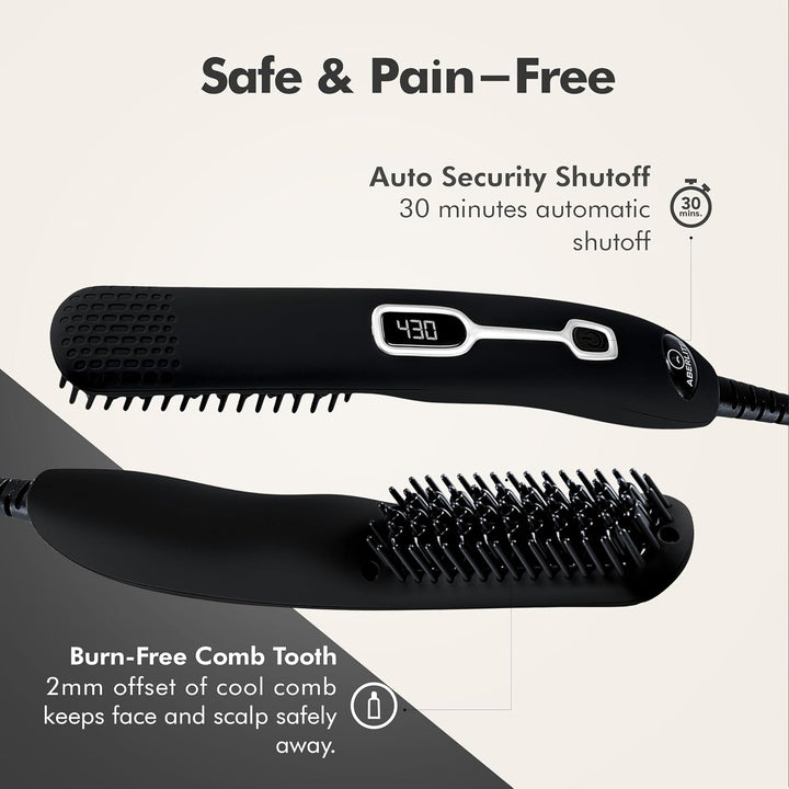 Aberlite EDC - Cepillo profesional para alisar la barba con calefac...