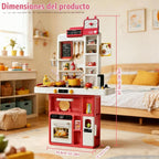 GEIYATOI Juego de cocina para niños de 34.5 pulgadas con estufa de vapor y