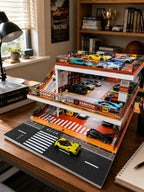 Vitrina para Hot Wheels: Diorama de garaje de coche de juguete con luces