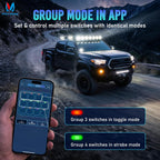 MICTUNING P1S-AC-APP Panel de interruptor inalámbrico de 12 bandas con control APP