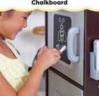 KidKraft Cocina de Juguete Uptown Espresso de Madera con Teléfono de Juguete, Pizarra y Toallero, Espresso