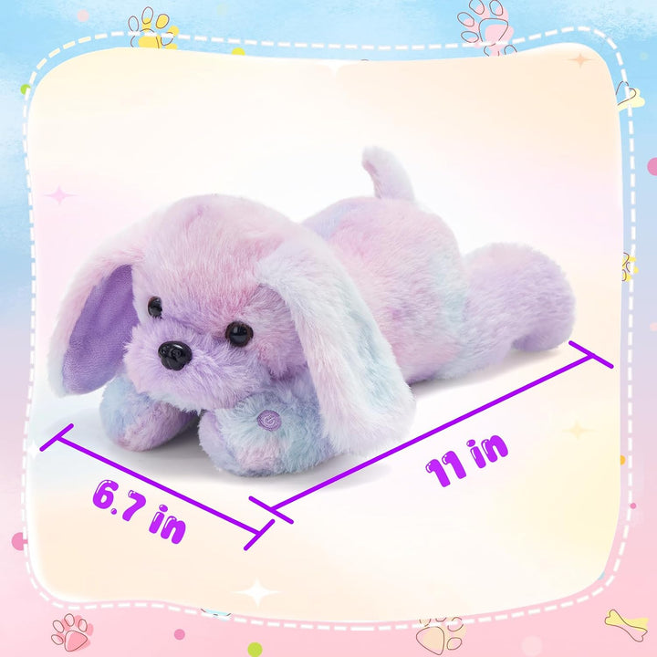 WEWILL Peluche de cachorro con luz de arcoíris de 12 pulgadas con l...